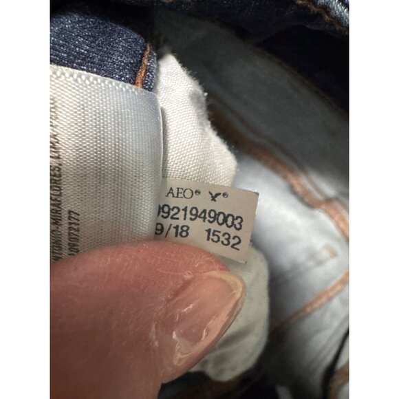 American Eagle Next Level Stretch Distressed Dark Wash High-Rise Jegging Womens - Picture 4 of 9